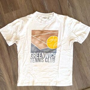Abercrombie & Fitch White Tennis Graphic Tee